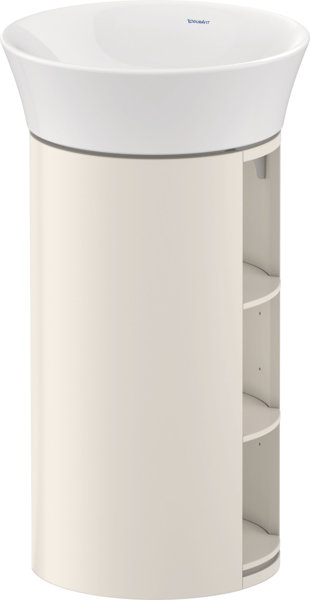 Bild von Duravit White Tulip, Waschtischunterbau bodenstehend, Breite 350 x Tiefe 410mm, mit offenem Fach, mit Tip-on Technik, WT42390, Farbe: Nordic Weiß Seidenmatt Lack