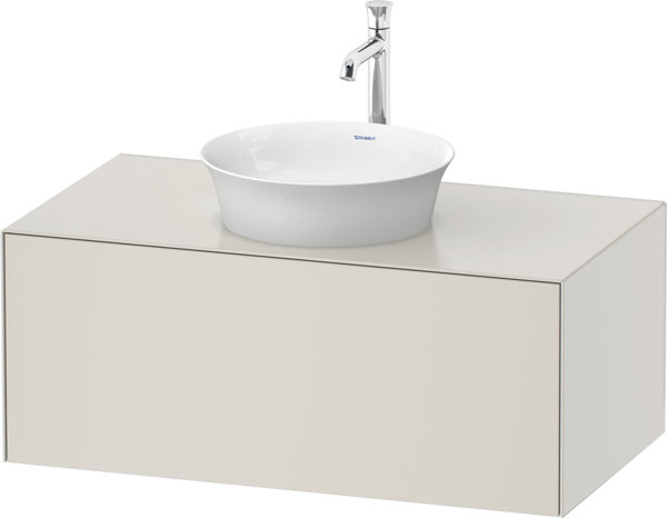 Bild von Duravit White Tulip, Waschtischunterbau wandhängend, Breite 1000 x Tiefe 550mm, mit 1x Auszug, mit Tip-on Technik, WT49760, Farbe: Nordic Weiß Seidenmatt Lack