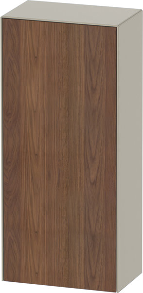 Bild von Duravit White Tulip Halbhochschrank, Breite 400 x Tiefe 240mm, 1 Tür Anschlag links Tip-on Öffnung, WT1322L, Farbe: Korpus: Taupe Seidenmatt, Front: Amerikanischer Nussbaum Massiv