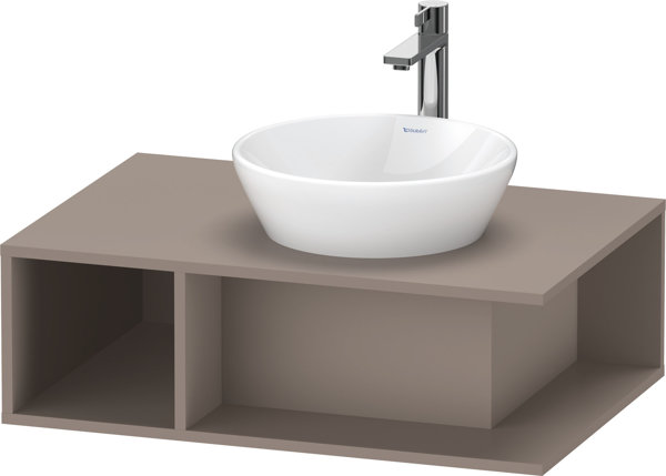 Bild von Duravit D-Neo, Waschtischunterbau wandhängend, Breite 800 x Tiefe 550mm, 1x offenes Fach seitlich links, , DE49580, Farbe: Basalt Matt Dekor
