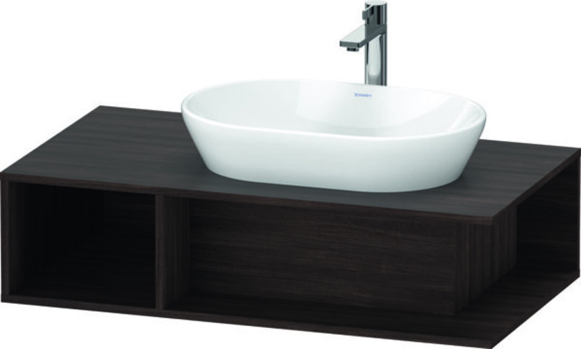 Bild von Duravit D-Neo, Waschtischunterbau wandhängend, Breite 1000 x Tiefe 550mm, 1x offenes Fach seitlich links, , DE49590, Farbe: Kastanie Dunkel Dekor