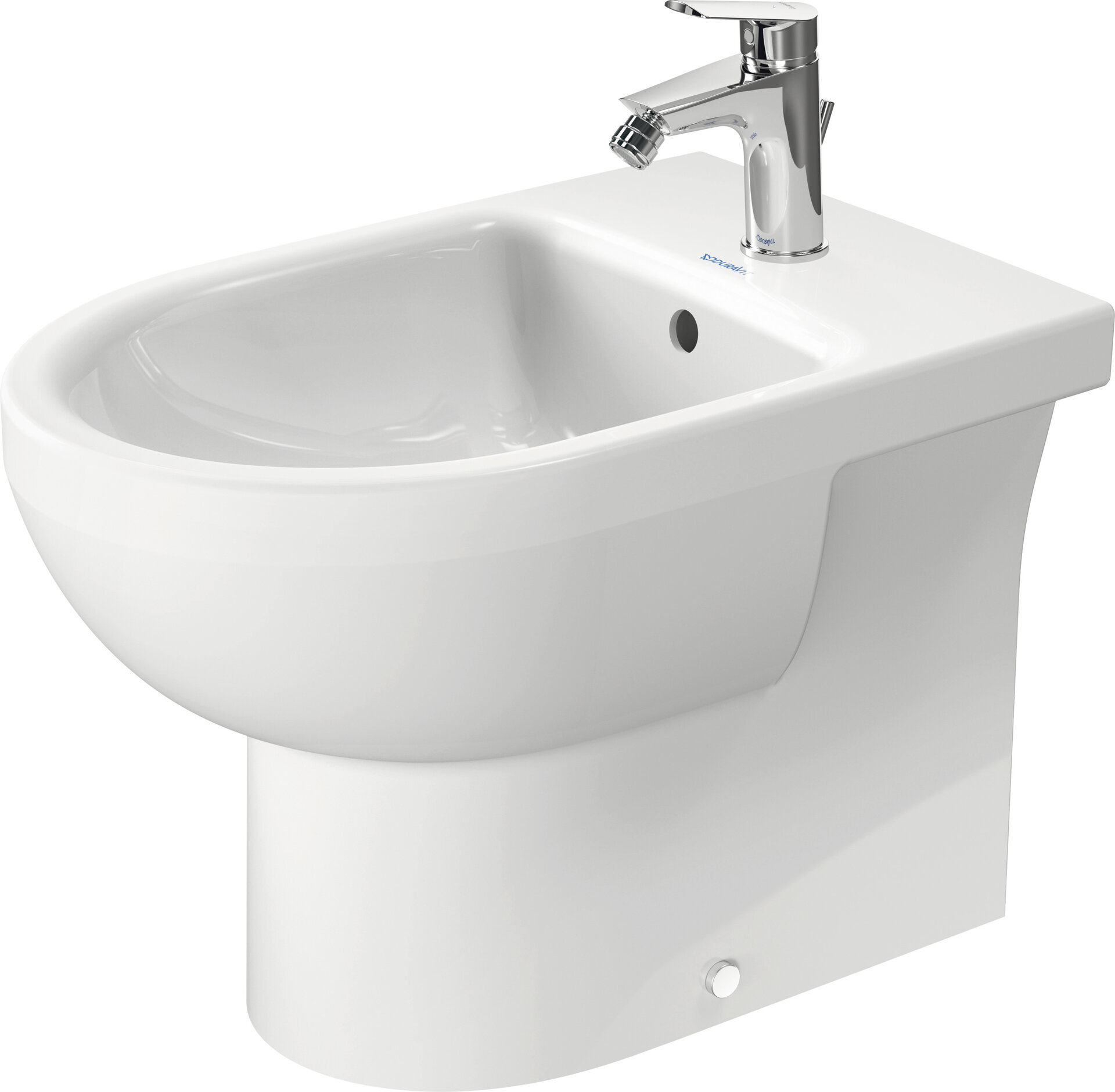 Bild von Duravit No.1 Standbidet, mit Überlauf, 1 Hahnloch, 365x570mm, Back to wall, weiß, 2296100000