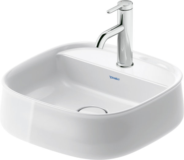 Bild von Duravit Zencha Aufsatzbecken 420 mm, ein Hahnloch, 237442, Farbe: Anthrazit Matt mit Wondergliss