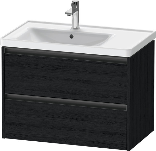 Bild von Duravit Ketho.2 Waschtischunterbau wandhängend Eiche Schwarz Matt 784x455x549 mm - K25285016160000 K25285016160000