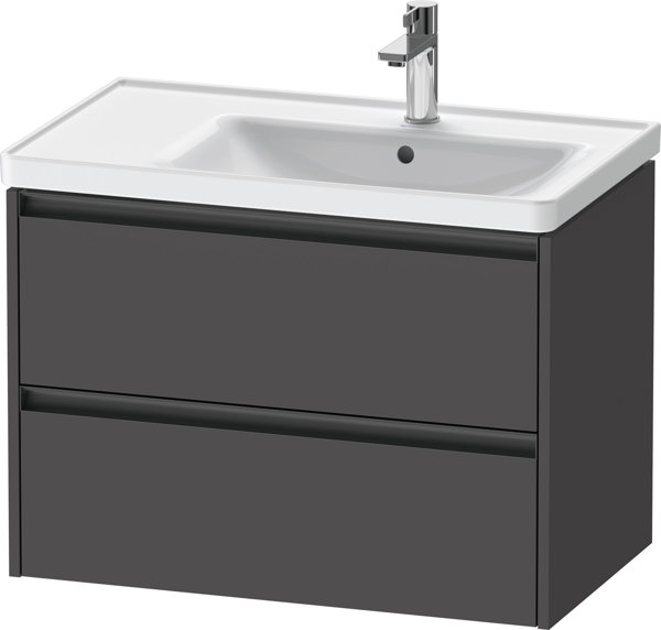 Bild von Duravit Ketho.2 Waschtischunterbau, 784x549x455mm, für D-Neo Becken rechts 237080, K252860, Farbe: Graphit Matt Dekor