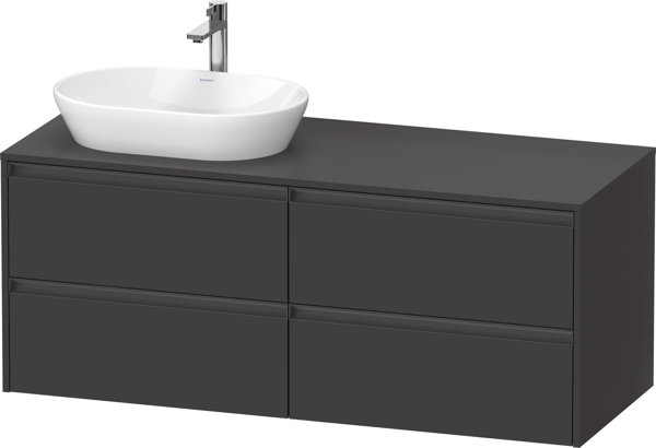 Bild von Duravit Ketho.2 Konsolenwaschtischunterbau wandhängend Graphit Supermatt 1400x550x568 mm - K24898L80 K24898L80800000