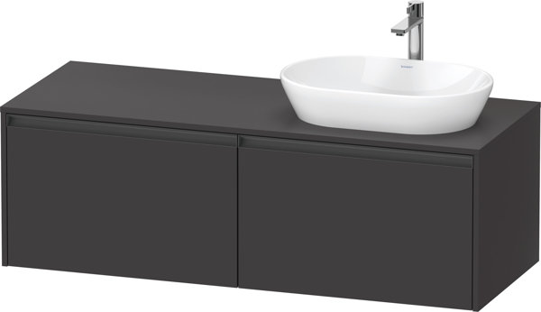 Bild von Duravit Ketho.2 Konsolenwaschtischunterbau wandhängend Graphit Supermatt 1400x550x459 mm - K24888R80 K24888R80800000
