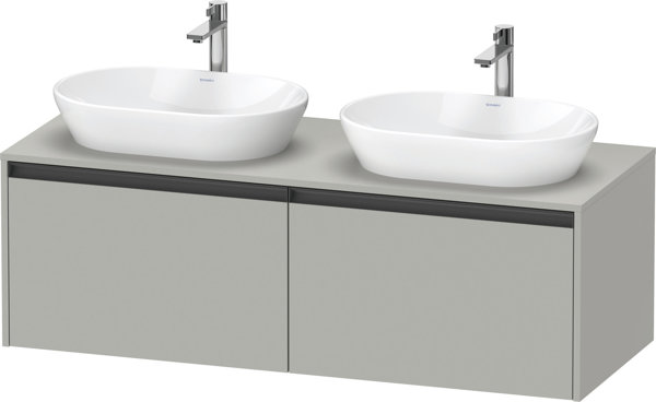 Bild von Duravit Ketho.2 Waschtischunterbau, Beckenausschnitt beidseitig, 1400x459x550mm, K24888B, Farbe: Betongrau Matt Dekor
