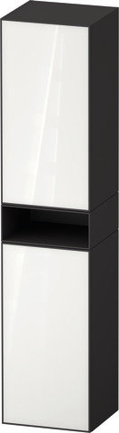 Bild von Duravit Zencha Hochschrank, 400x360x1760 mm, 2 Türen, Anschlag rechts, ZE1352L, Farbe (Front/Korpus): Front: Weiss (Glas)/Korpus: Graphit supermatt