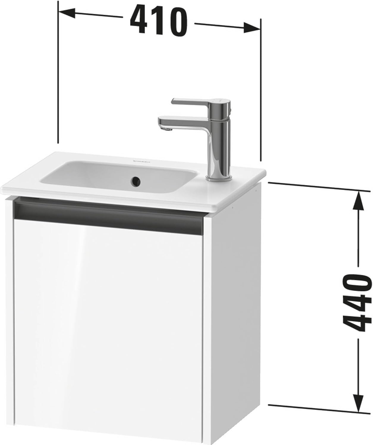 Bild von Duravit Ketho.2 Waschtischunterbau, Anschlag rechts, 410x440x292mm, für ME by Starck 072343, K25060R, Farbe: Eiche Terra