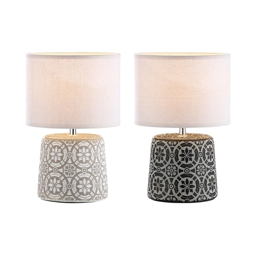 Bild von GILDE Dekoobjekt 2-er Set Zement Lampe Mandala 36cm
