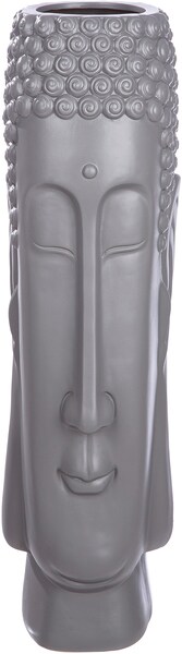 Bild von GILDE Dekovase BUDDHA Vase - grau - Keramik - H. 58cm x D. 17cm - Deko - Blumenvase (1 Stück), Elegante Blumenvase - Perfekte Tischdeko - Vasen für jede Deko
