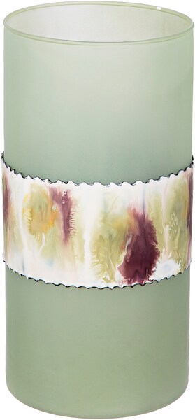 Bild von GILDE Dekovase IMPERIAL Vase - grün - Glas - H. 25,5cm - Dekovase - Wohnzimmer (1 Stück), Zylindrische Glasvase - Blumenvase für Tischdeko und Deko Vasen