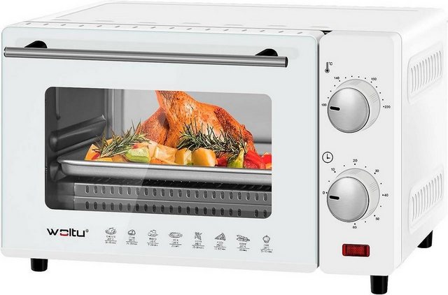 Bild von Woltu Minibackofen, 10 Liter, 650 Watt mit Timer für Pizza, Toast, Truthahn