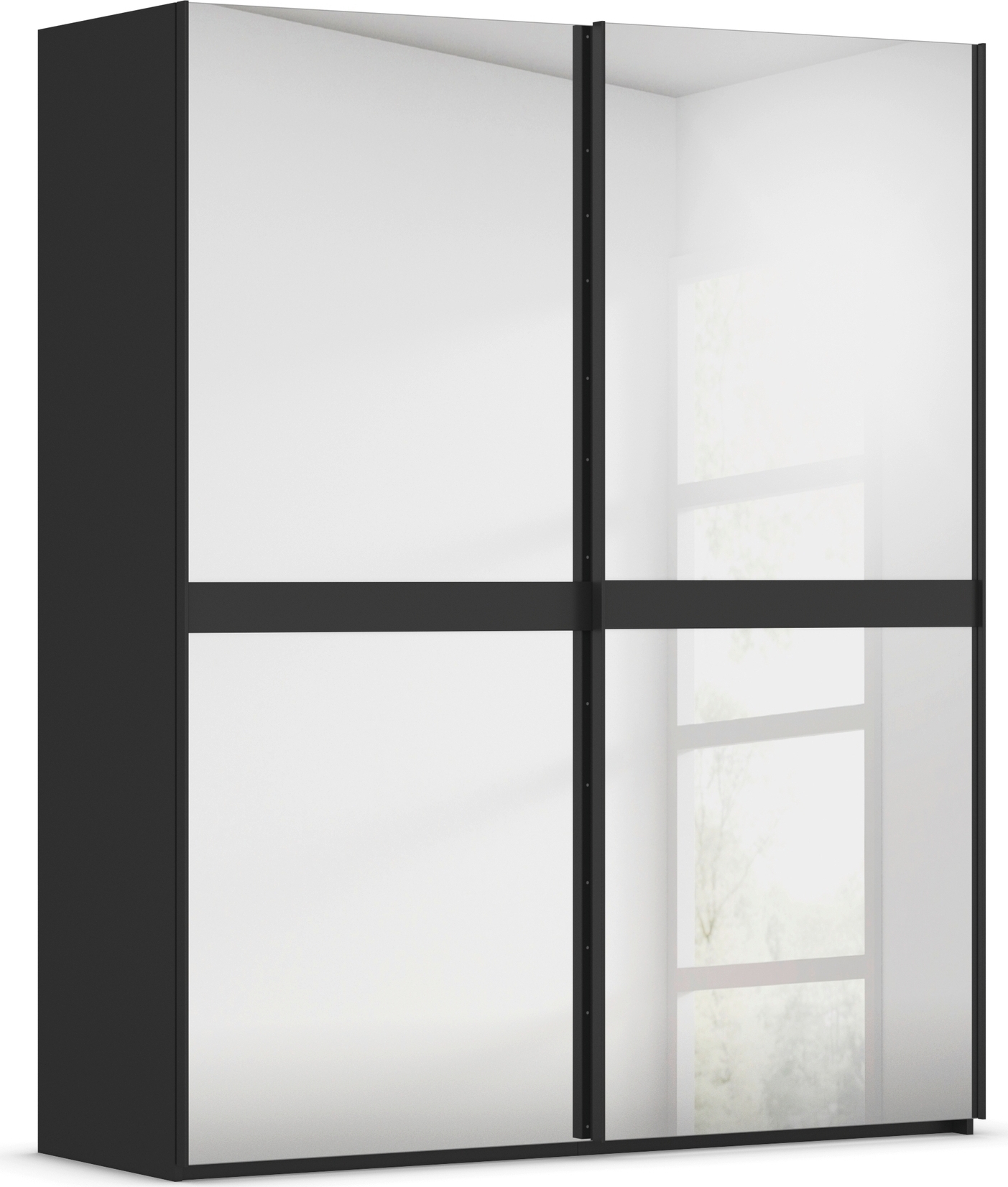 Bild von rauch Schwebetürenschrank "Scale-LINE", edle Optik mit Bauchbinde in Korpusfarbe Spiegelfront MADE IN GERMANY