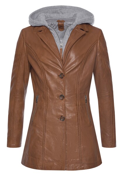 Bild von Mauritius Lederjacke »CLEEO«, mit Kapuze, stylischer hochwertiger Longblazer im Two-in-One-Look
