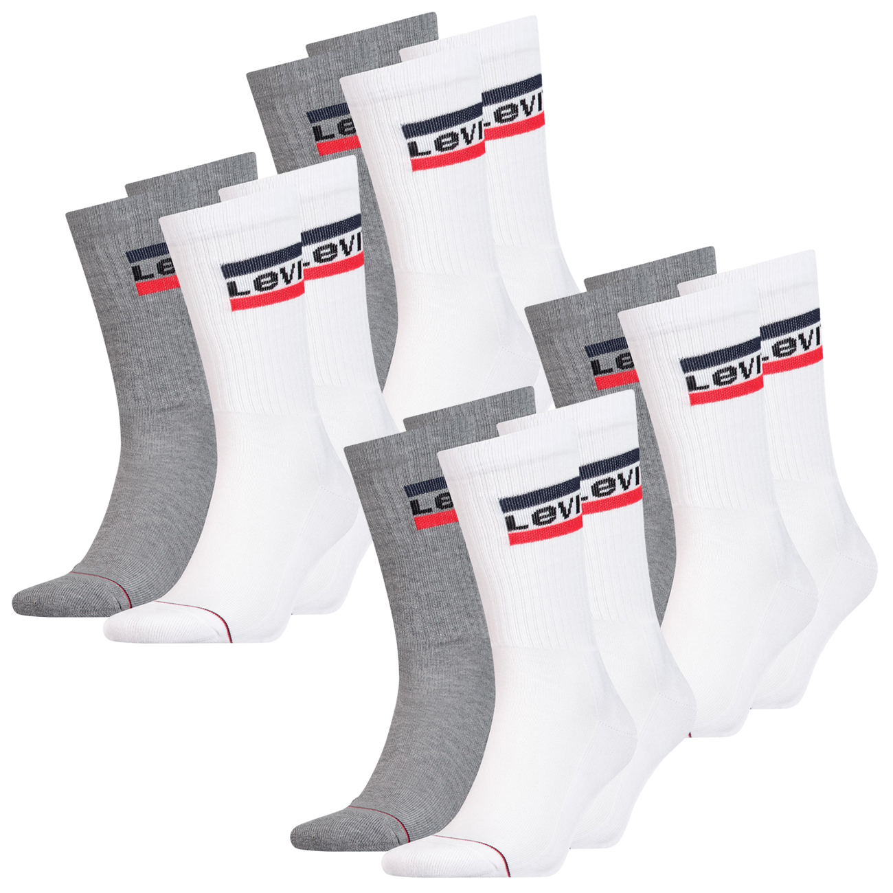 Bild von Levis Unisex Sportsocken Regular Cut Sportswear Logo 4er 6er 8er Multipack