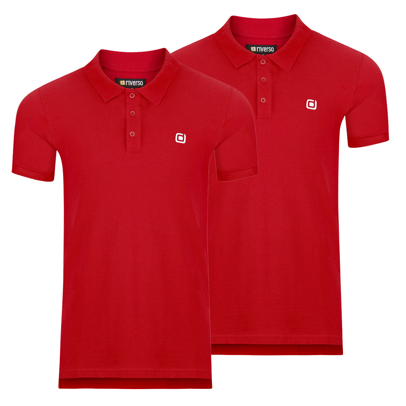 Bild von riverso Poloshirt Herren Polohemd RIVJohn Regular Fit (2-tlg) Basic Hemd aus 100% Baumwolle