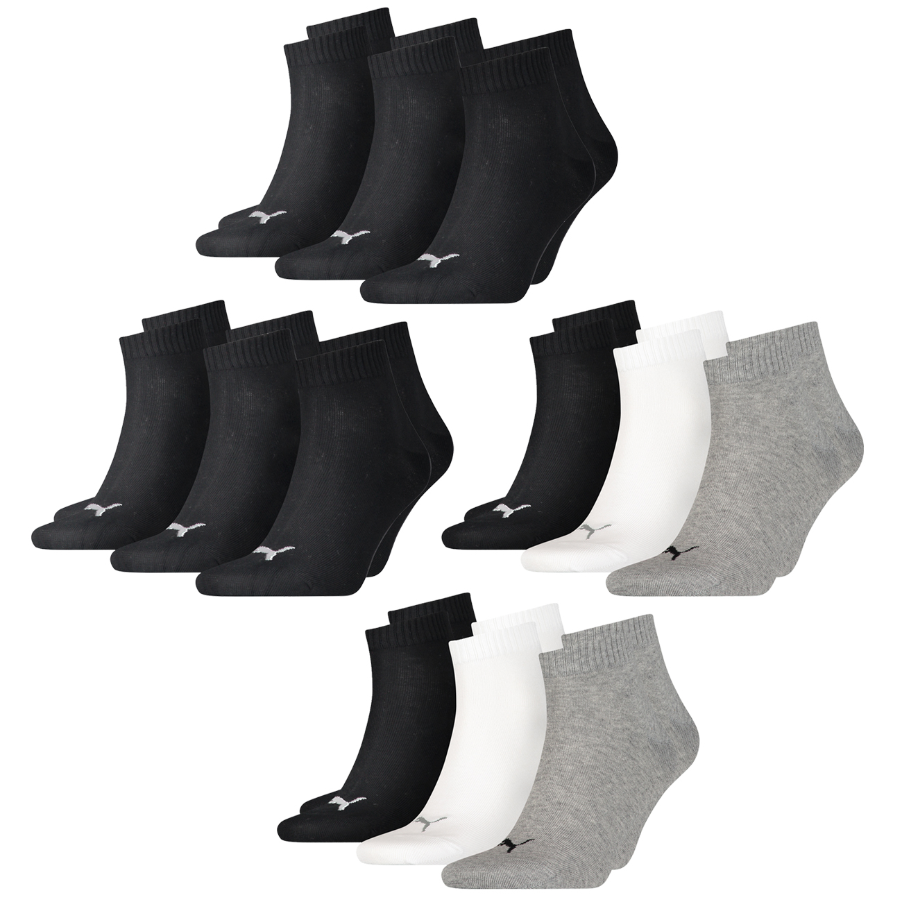 Bild von Puma Unisex Herren Damen Quarter Socken PLAIN - 6er 9er 12er Multipack