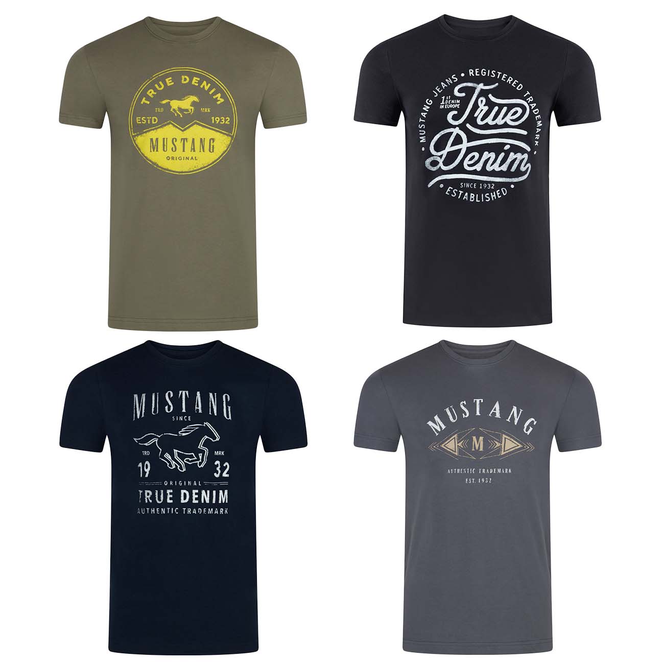 Bild von MUSTANG Tshirt Herren Baumwolle Regular Fit 4er Pack