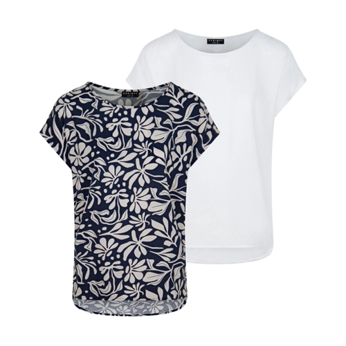 Bild von DENIMFY Bluse Damen Sommer Blusenshirt DFJule Regular Fit 2er Pack Set