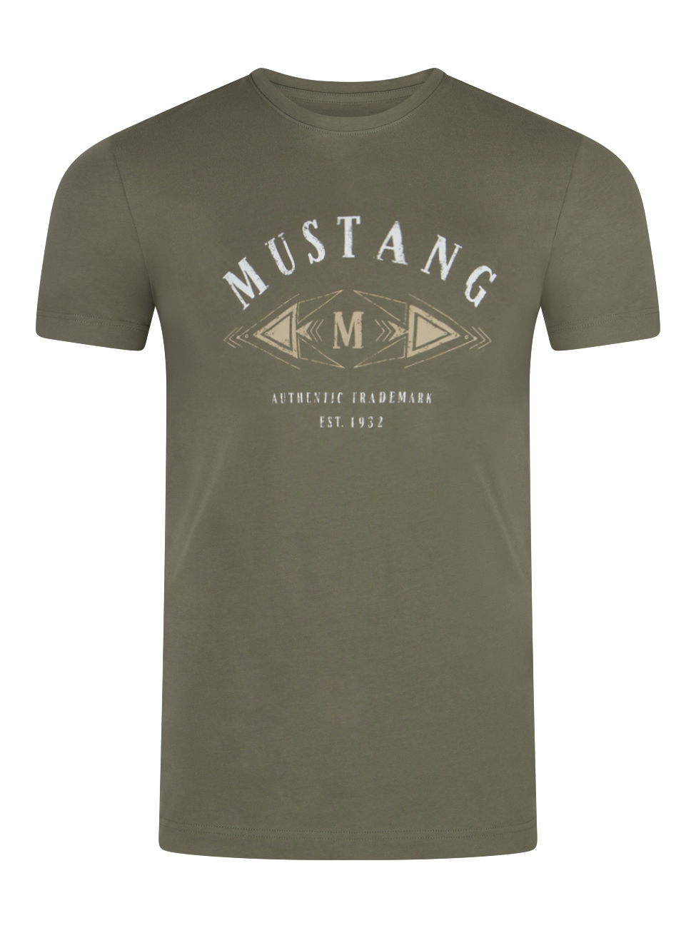 Bild von MUSTANG T-Shirt Herren Printshirt Regular Fit (1-tlg) Kurzarm Tee Shirt mit Rundhalsausschnitt aus 100% Baumwolle