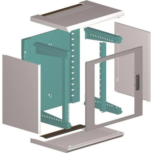 Bild von Schweitzer EasyFix - Gehäuse - geeignet für Wandmontage - Hellgrau, RAL 7035 - 15U - 48.3 c (15 HE, 19 Zoll Rack), Serverschrank, Grau