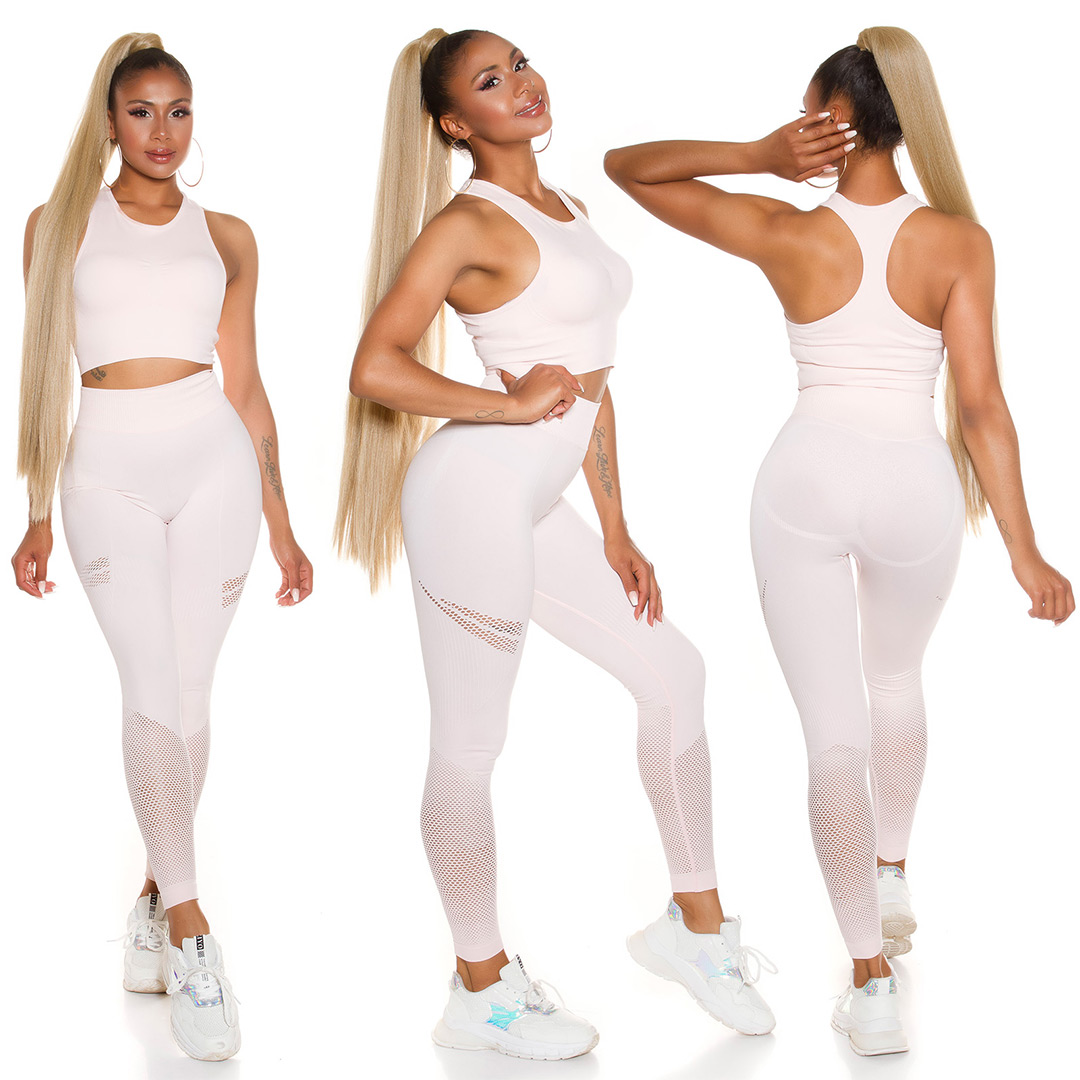 Bild von Sporty Fitness Crop Outfit mit Push up Leggings