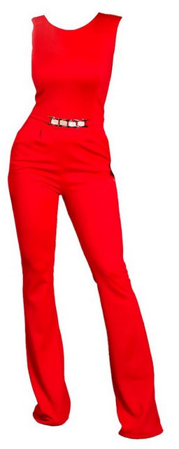 Bild von Koucla Jumpsuit eleganter Overall mit Schnalle und Schlag, ärmellos