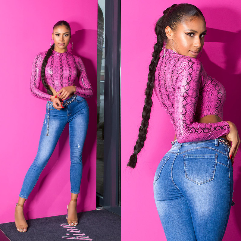 Bild von Casual Used Look Skinny Jeans im Mid Waist-Style