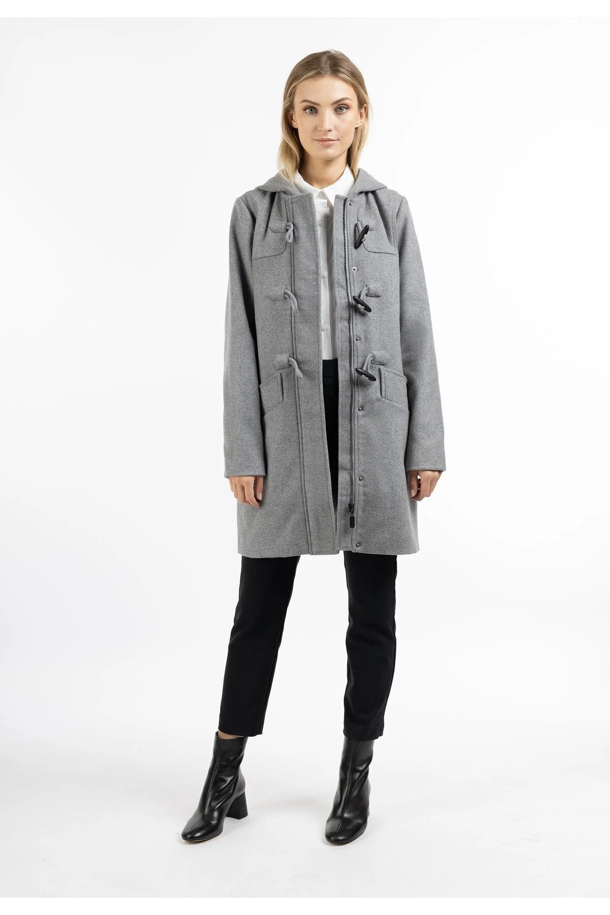 Bild von Dreimaster Mantel Grau Basic für Damen - 2XL