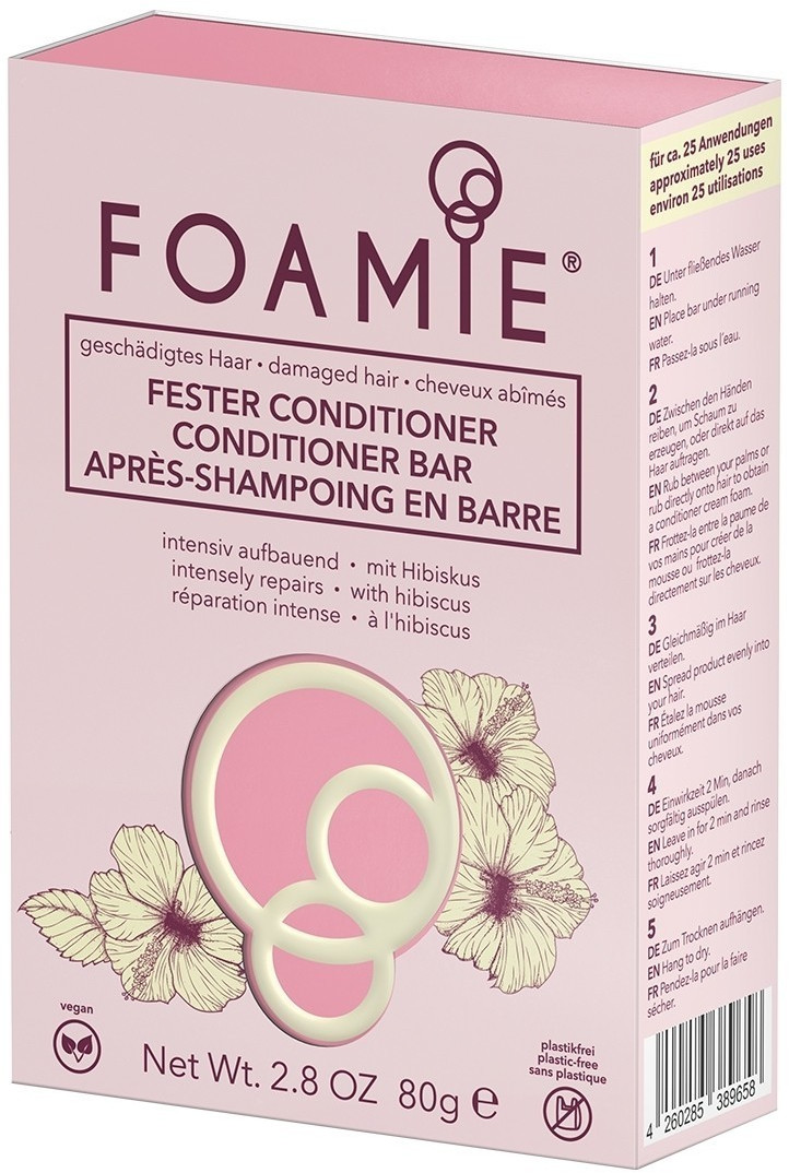 Bild von Foamie Fester Conditioner Hibiskiss für geschädigtes Haar (80 g)