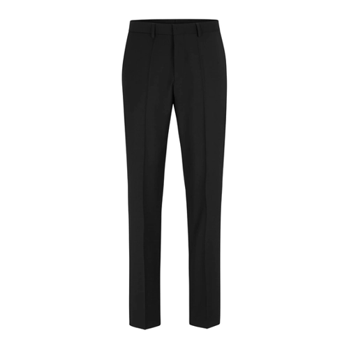 Bild von Anzughose in unifarbenem Design, BOSS Herren H-Leon-MM-C-224 Business-Hose aus Woll-Mix Schwarz 50