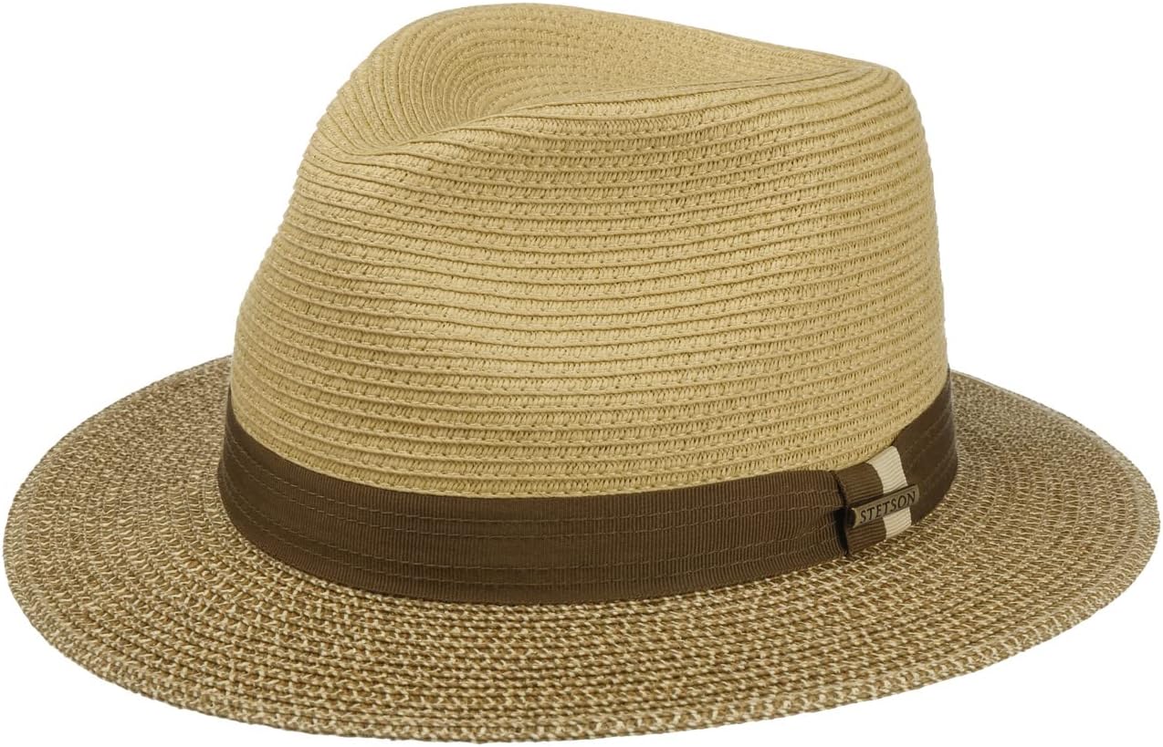 Bild von Stetson Twotone Toyo Traveller Viskosehut Sommerhut Sonnenhut Strandhut Travellerhut Damen/Herren - Frühling-Sommer - XL (60-61 cm) Natur-braun