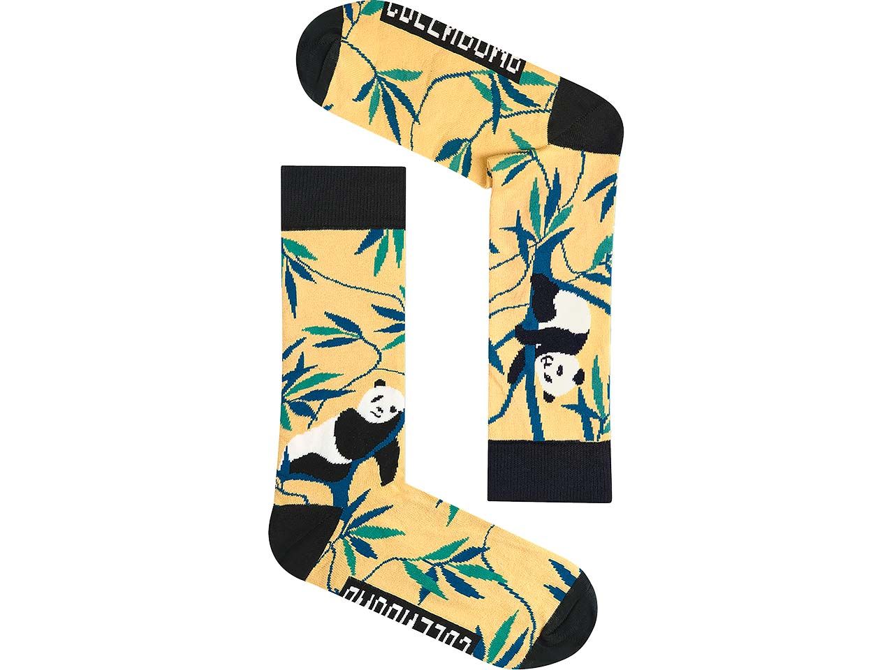 Bild von GREENBOMB Bio-Socken "Panda Wood 2", black/yellow, Gr. 37/40