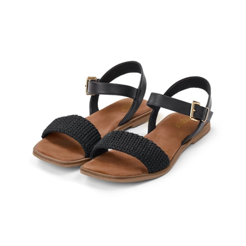 Bild von Elegante Ledersandalen mit Häkelriemen für Damen