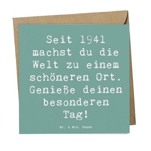 Bild von Mr. & Mrs. Panda Grußkarte Spruch 1941 Geburtstag - Meeresbrise
