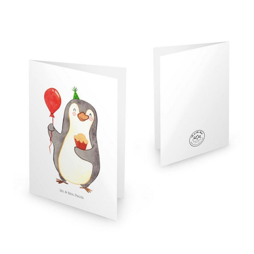 Bild von Mr. & Mrs. Panda Grußkarte Pinguin Geburtstag - Ein kleines Kunstwerk für besondere Anlässe