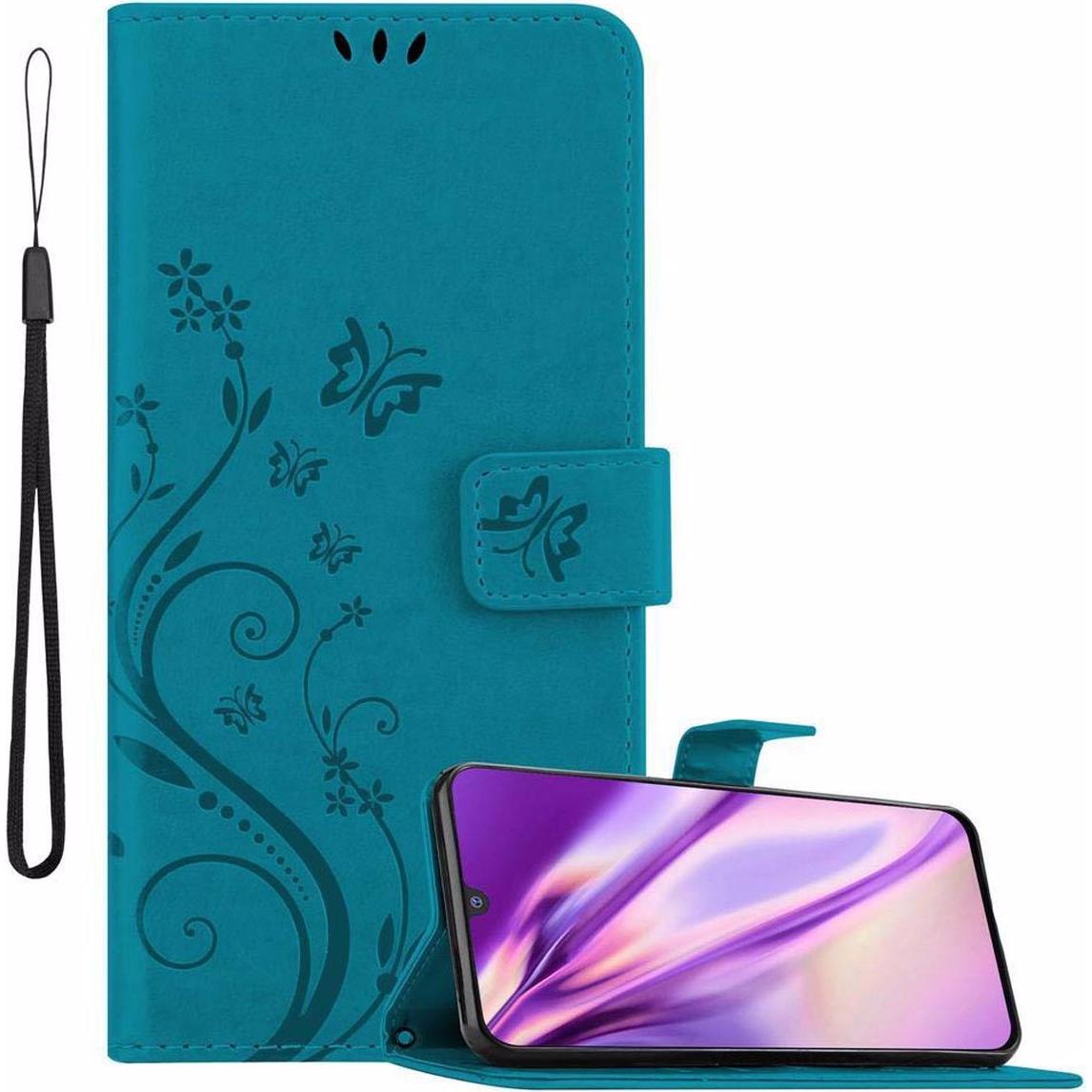 Bild von Cadorabo Flower Book Cover (Samsung Galaxy M30), Smartphone Hülle, Blau