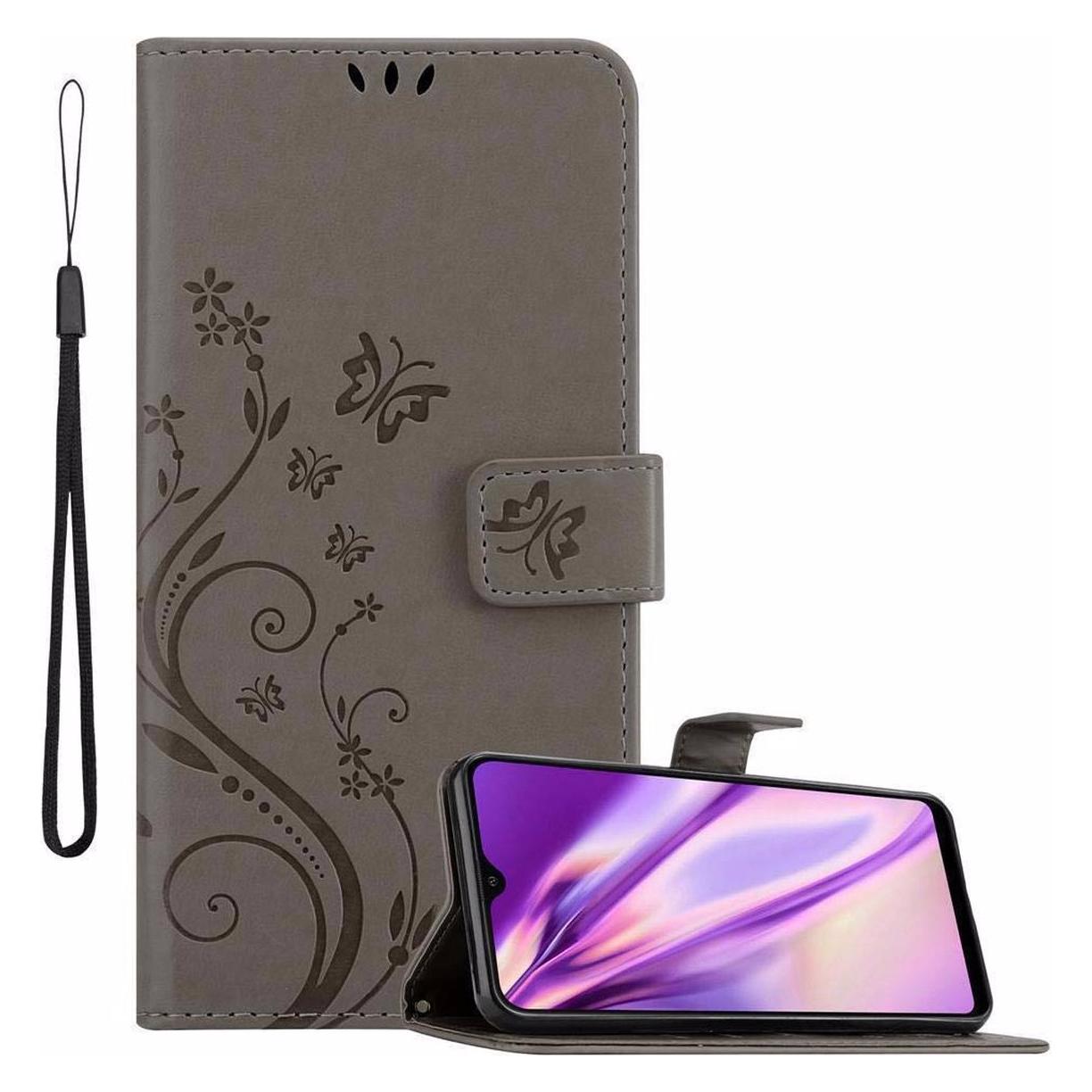 Bild von Cadorabo Flower Book Cover (Samsung Galaxy M20), Smartphone Hülle, Grau