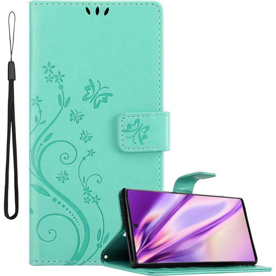Bild von Cadorabo Flower Book Hülle (Samsung Galaxy Note 10), Smartphone Hülle, Türkis