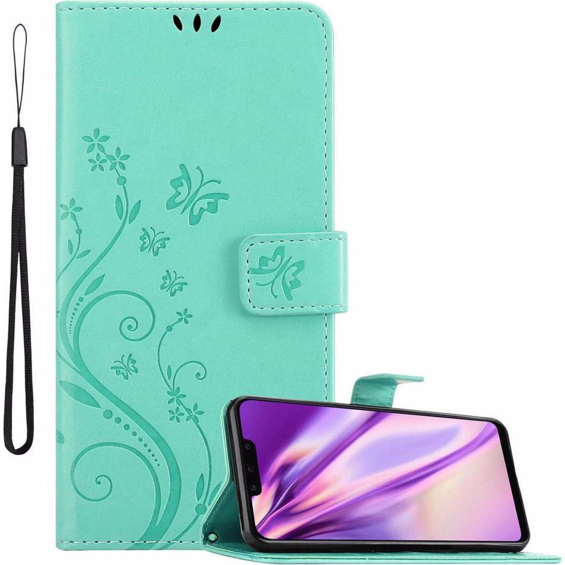 Bild von Cadorabo Flower Book Cover (Huawei Mate 20 Lite), Smartphone Hülle, Türkis