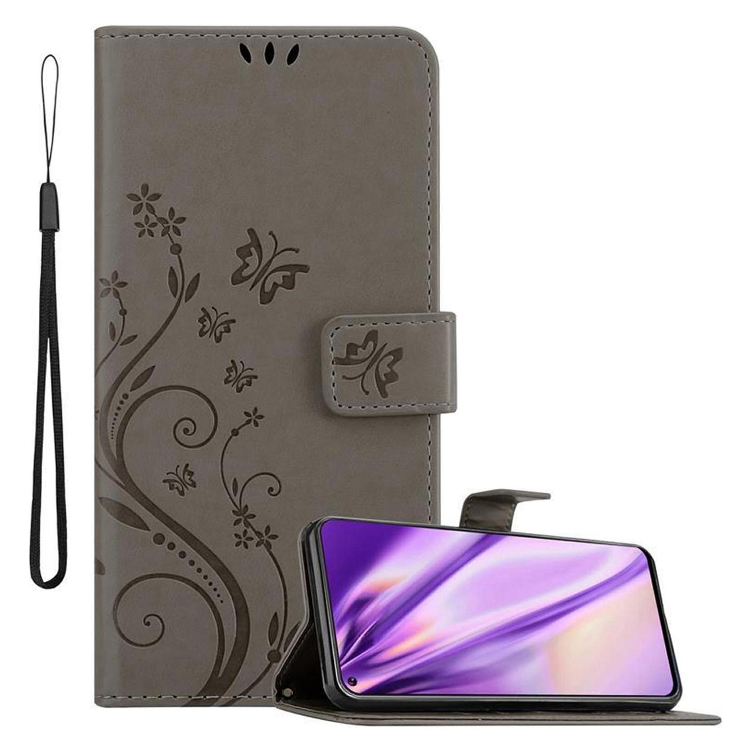 Bild von Cadorabo Flower Book Cover (Samsung Galaxy A8s), Smartphone Hülle, Grau