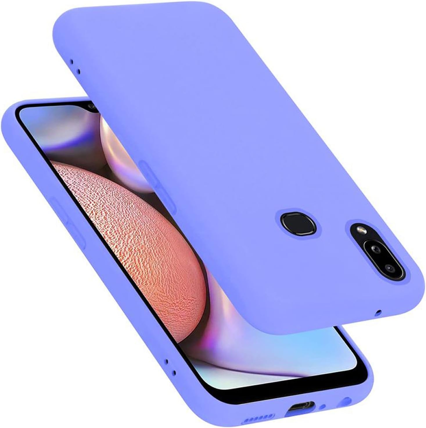 Bild von Cadorabo Hülle kompatibel mit Samsung Galaxy A10s / M01s Hülle Silikon Handyhülle für Galaxy A10s Case aus flüssigem Silikon- stoßfeste dünne TPU Schutzhülle für Samsung Galaxy A10s - LIQUID HELL LILA