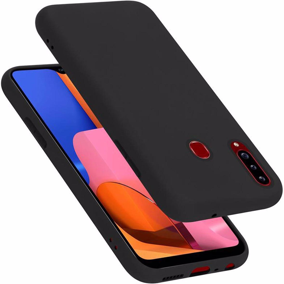 Bild von Cadorabo TPU Liquid Silicone Case Cover (Samsung Galaxy A20s), Smartphone Hülle, Schwarz