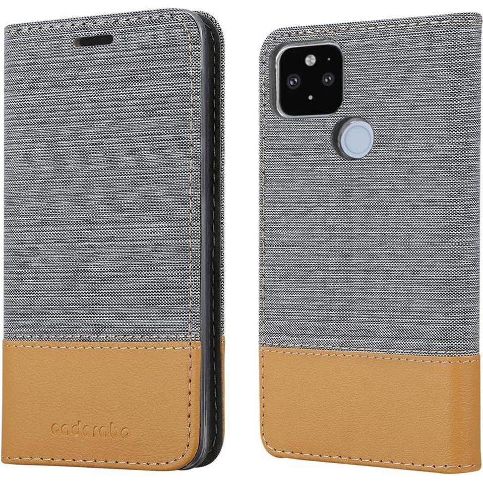 Bild von Cadorabo Book Jeans Optik Cover (Google Pixel 5 XL), Smartphone Hülle, Grau