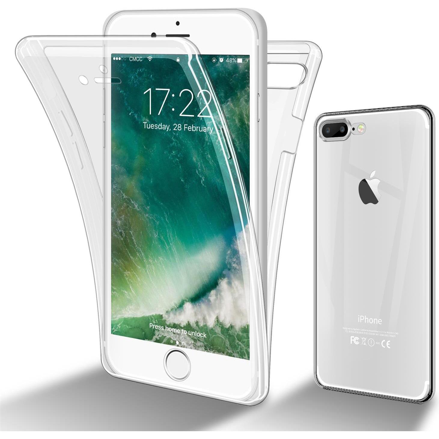 Bild von Cadorabo TPU 360 Grad Case Cover (Apple iPhone 8 Plus, Apple iPhone 7 Plus), Smartphone Hülle, Transparent