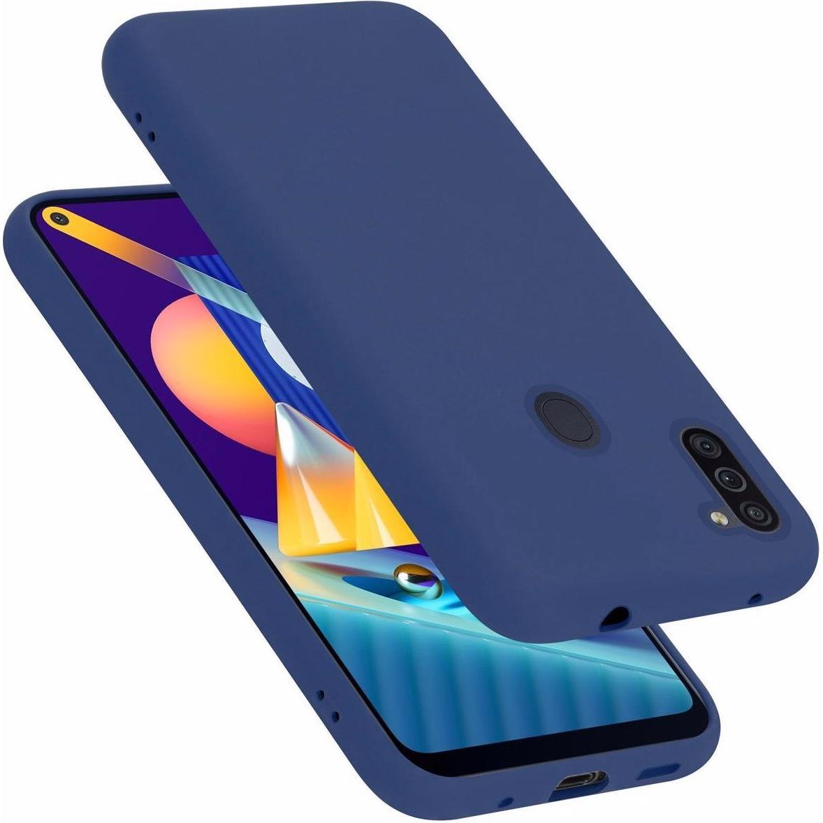 Bild von Cadorabo TPU Liquid Silicone Case Cover (Samsung Galaxy M11, Samsung Galaxy A11), Smartphone Hülle, Blau