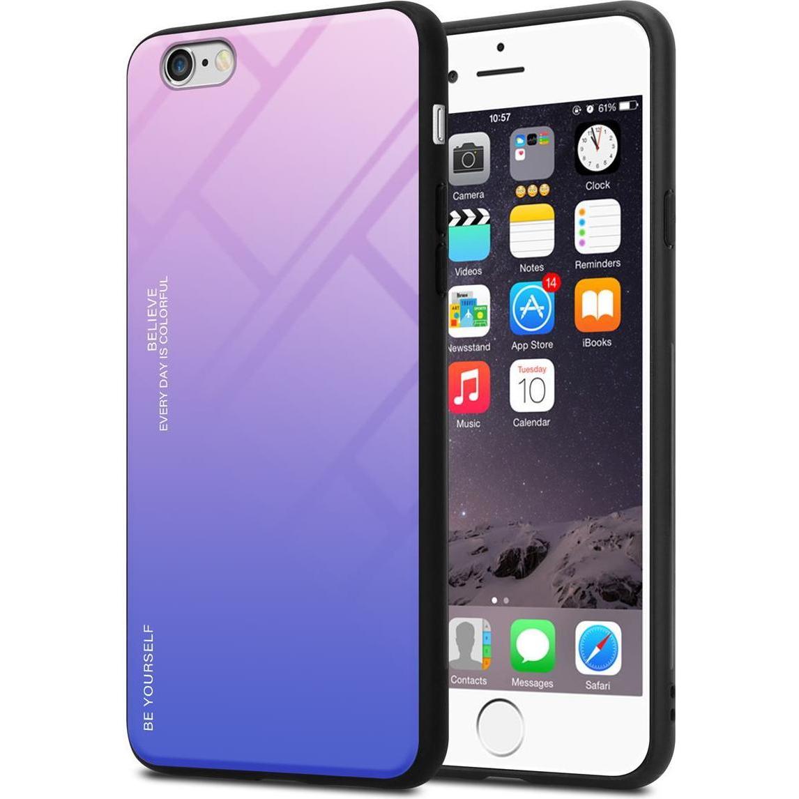 Bild von Cadorabo TPU 2 Farben Glas Cover (Apple iPhone 6), Smartphone Hülle, Schwarz