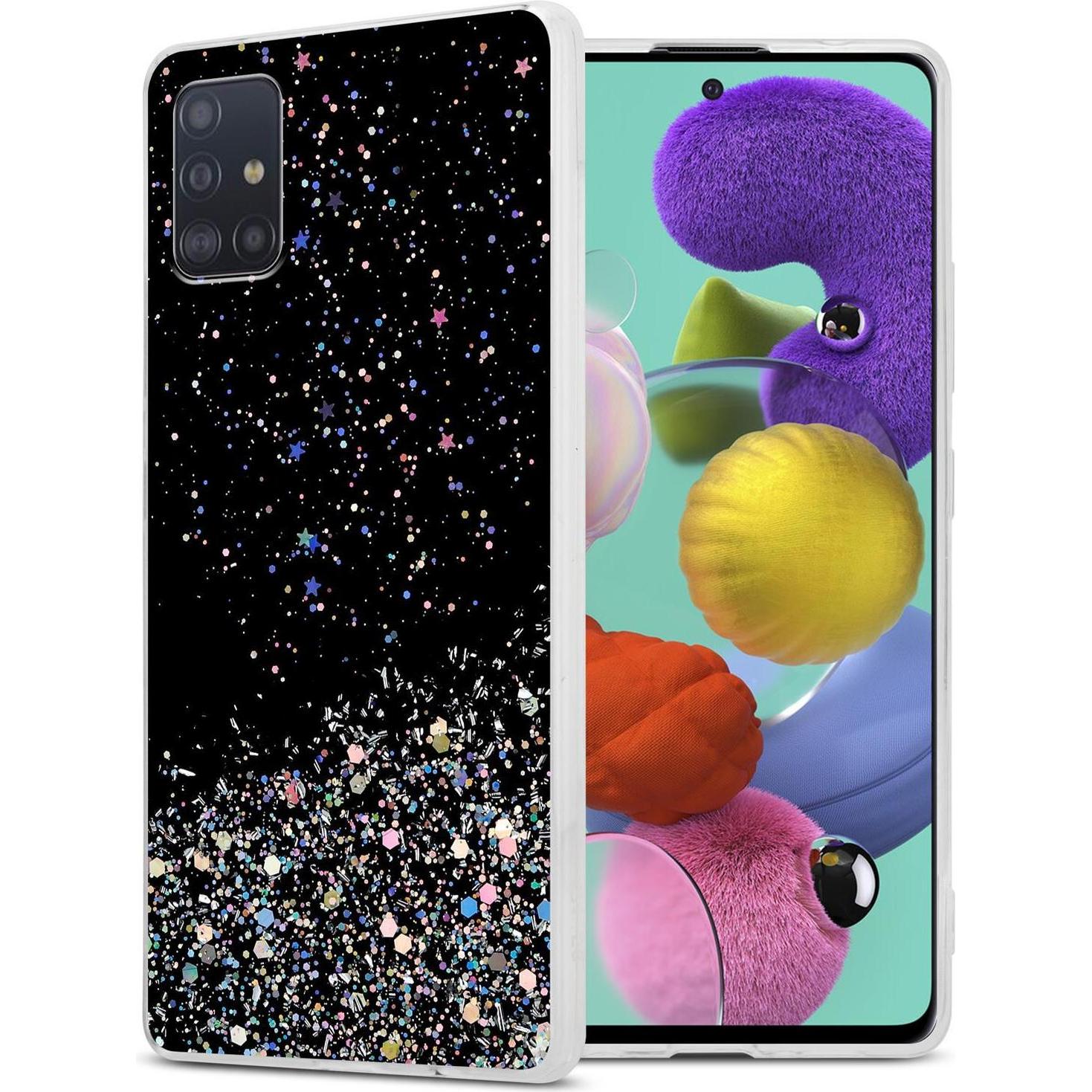 Bild von Cadorabo TPU Cover funkelnder Glitter (Samsung Galaxy A51 5G), Smartphone Hülle, Schwarz